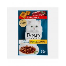 Влажный корм для кошек Гурмэ Перл Желе де-люкс говядина